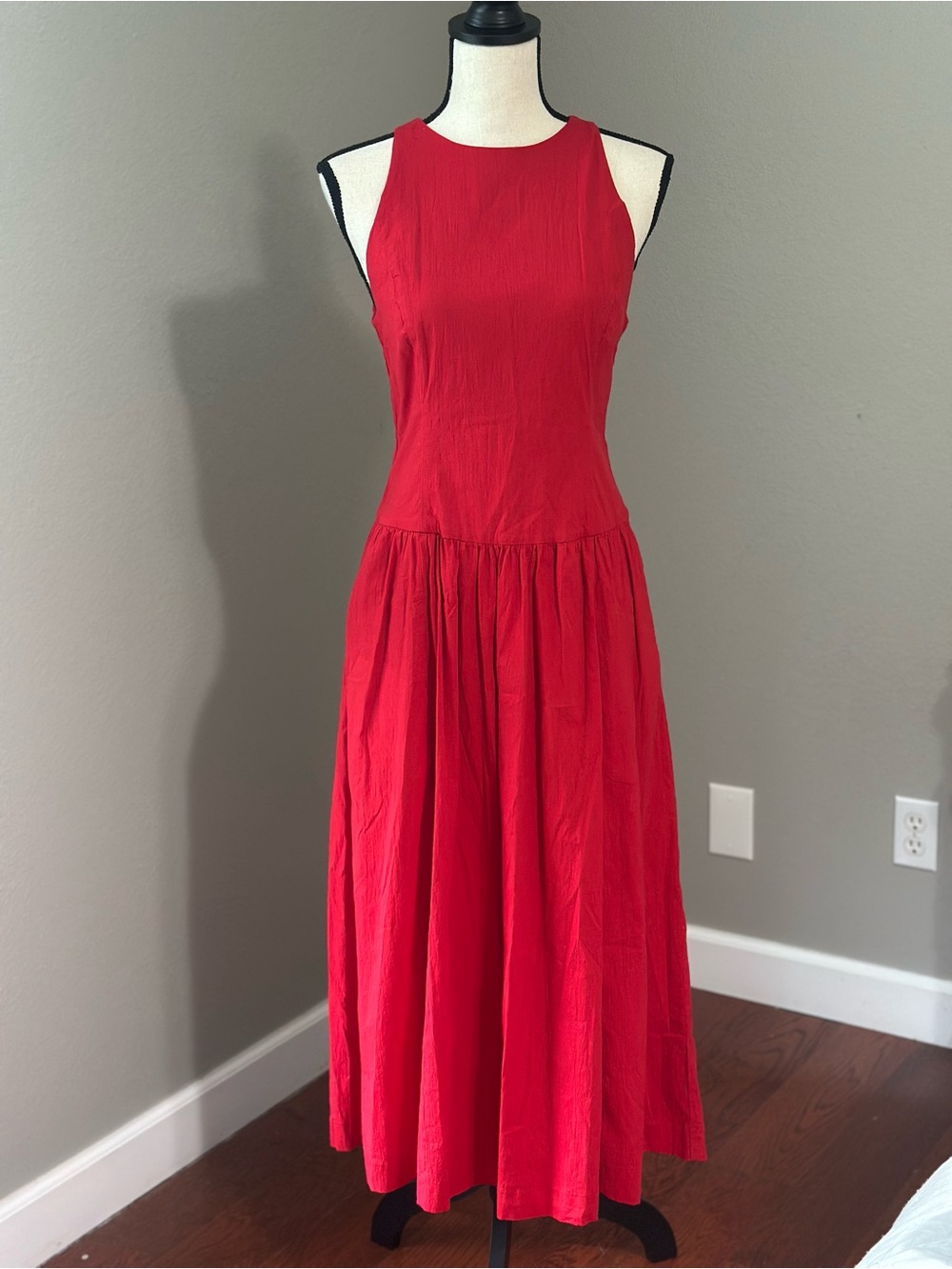 Abercrombie & Fitch Bright Red Sleeveless Maxi Dress